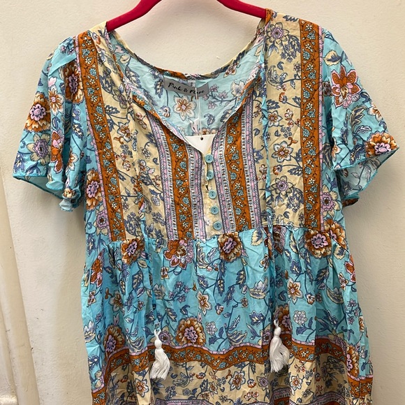 NWT Pink & Flare Boho Swing Top Size Small - Picture 4 of 11